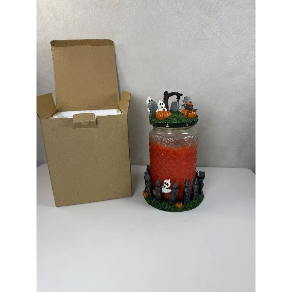 Gold Canyon Pumpkin Harvest Candle Holder Autumn Thanksgiving Vintage Box 82983